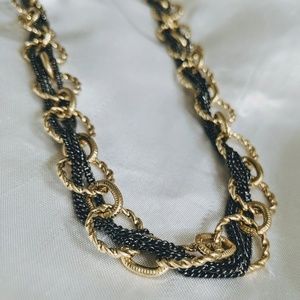 🆕Gold & Gun Metal Black Chain Necklace Lia Sophia